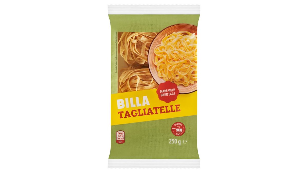 BILLA Tagliatelle těstoviny semolinové vaječné sušené 250g