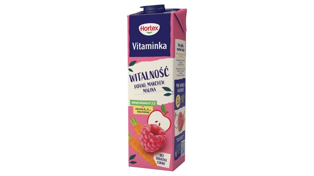 Hortex Vitaminka Sok witalność jabłko marchew malina 1 l
