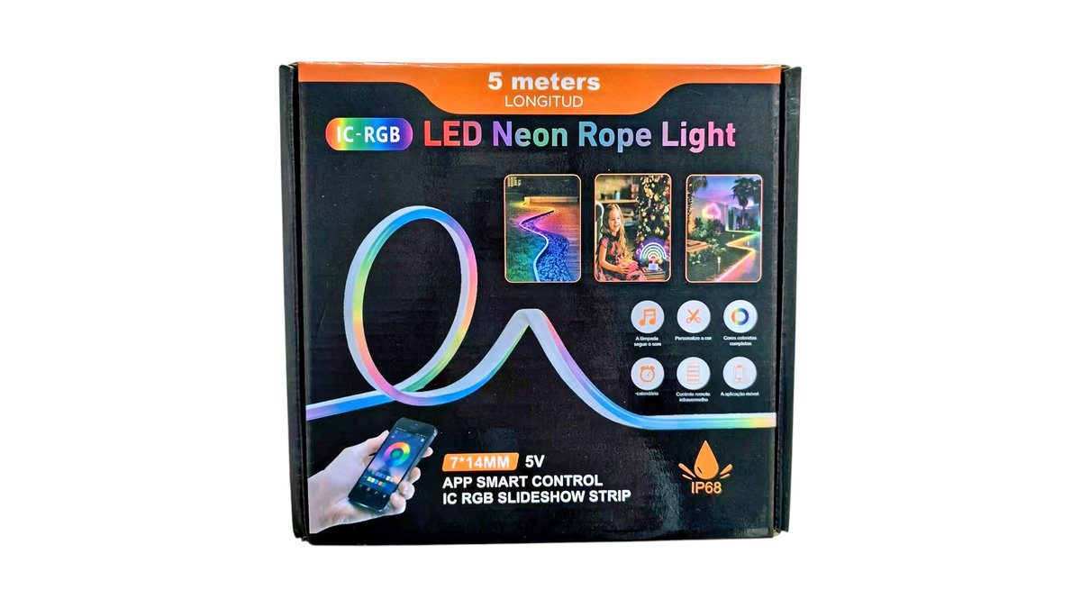 פס לד ניאון 10 מטר RGB-IC חכם - שליטה מהאפליקציה וסנכרון למוזיקה 🌈✨ | טמבוריה בשפירא