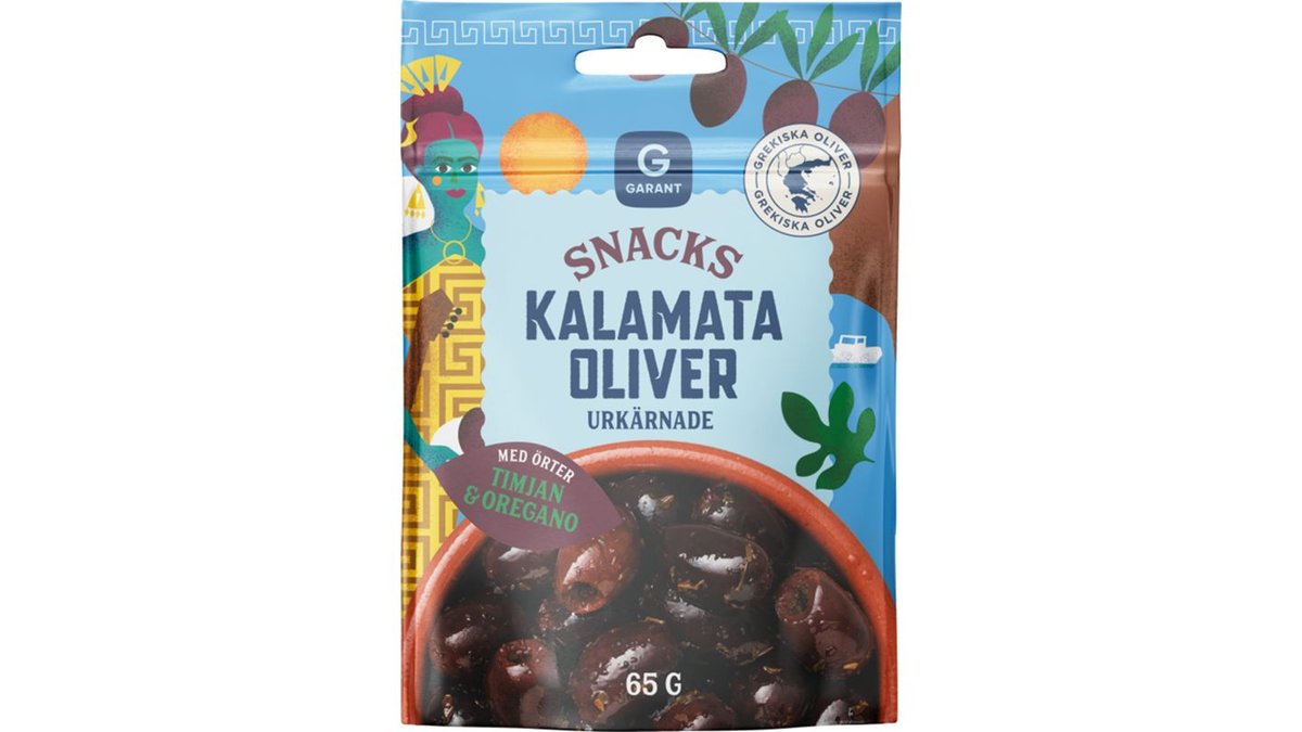 Garant Snacksoliv Kalamata med Örter, 65 g