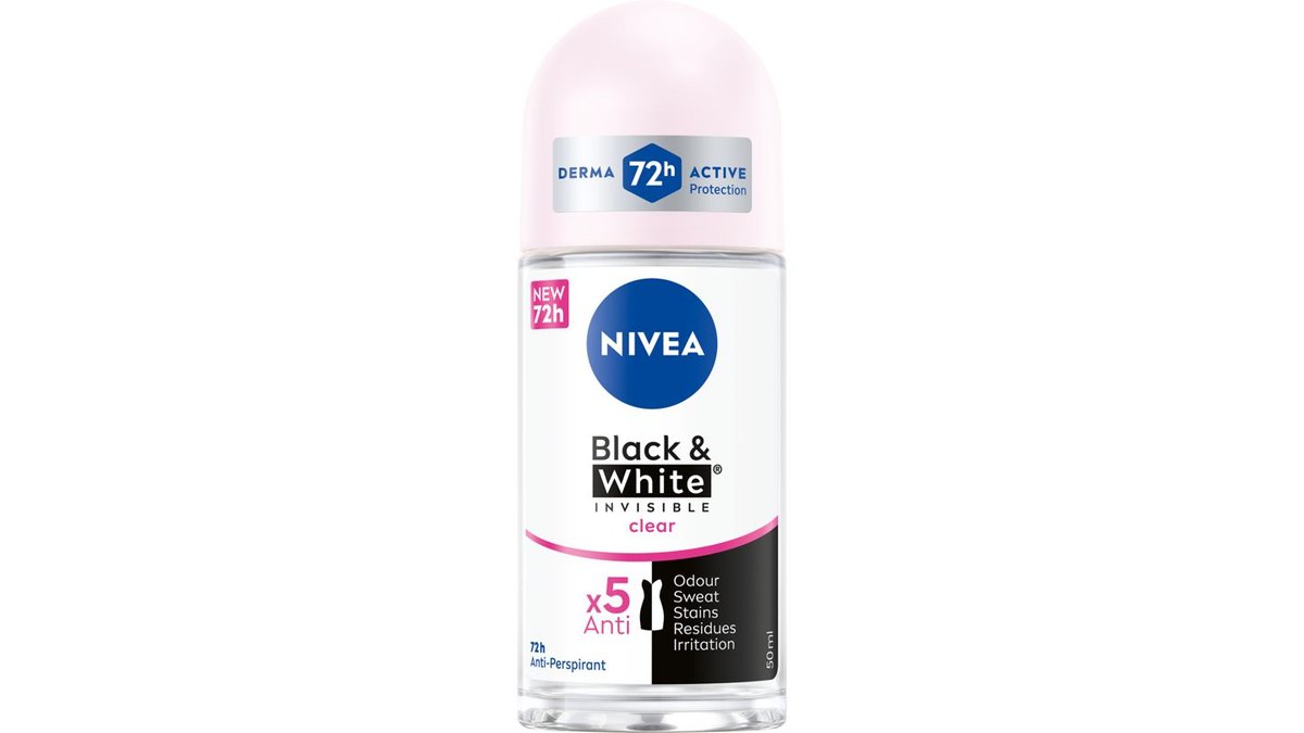 Nivea Deodorant Black & White Roll On, 50 ml