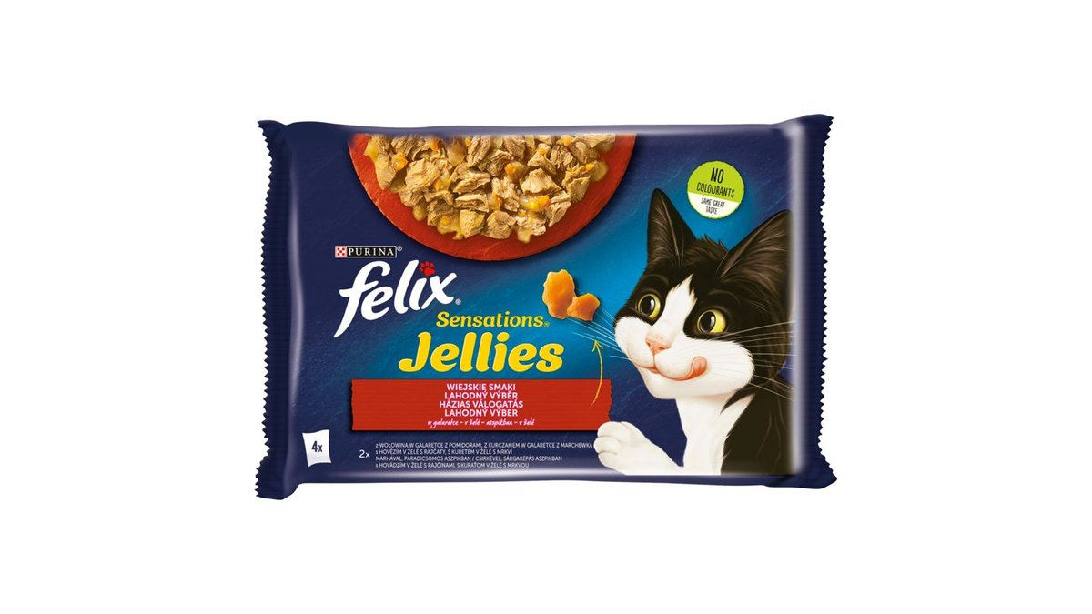 Felix Sensations Jellies Karma dla kotów wiejskie smaki w galaretce 340 g (4 x 85 g)