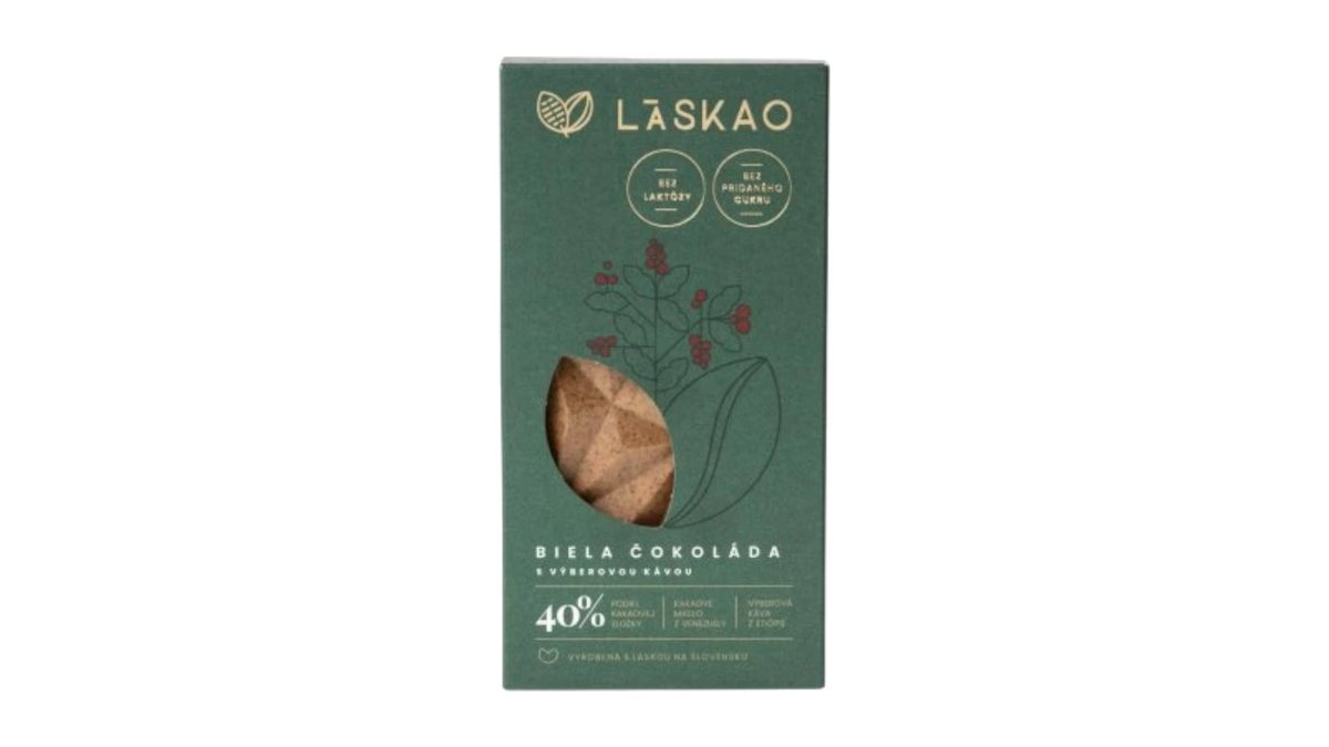 Láskao Biela čokoláda s výberovou kávou, 75 g