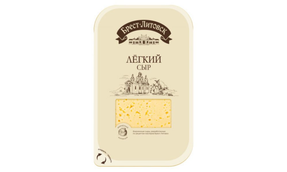 Сыр п/тверд Брест-Литовск легкий нарезка 35% 130г пакет