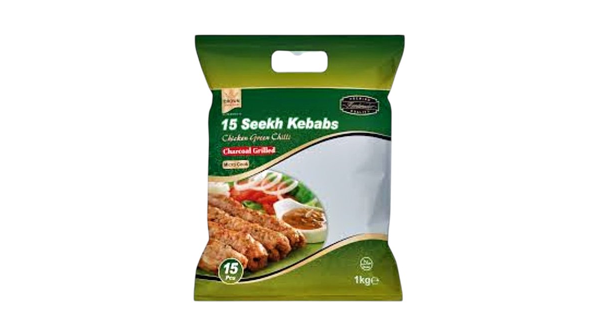CROWN 15PCS SEEKH KEBAB CHICKEN GREEN CHILLI