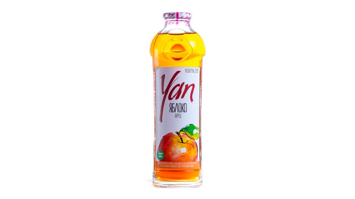 Сок Yan яблочный 930 мл стеклянная бутылка