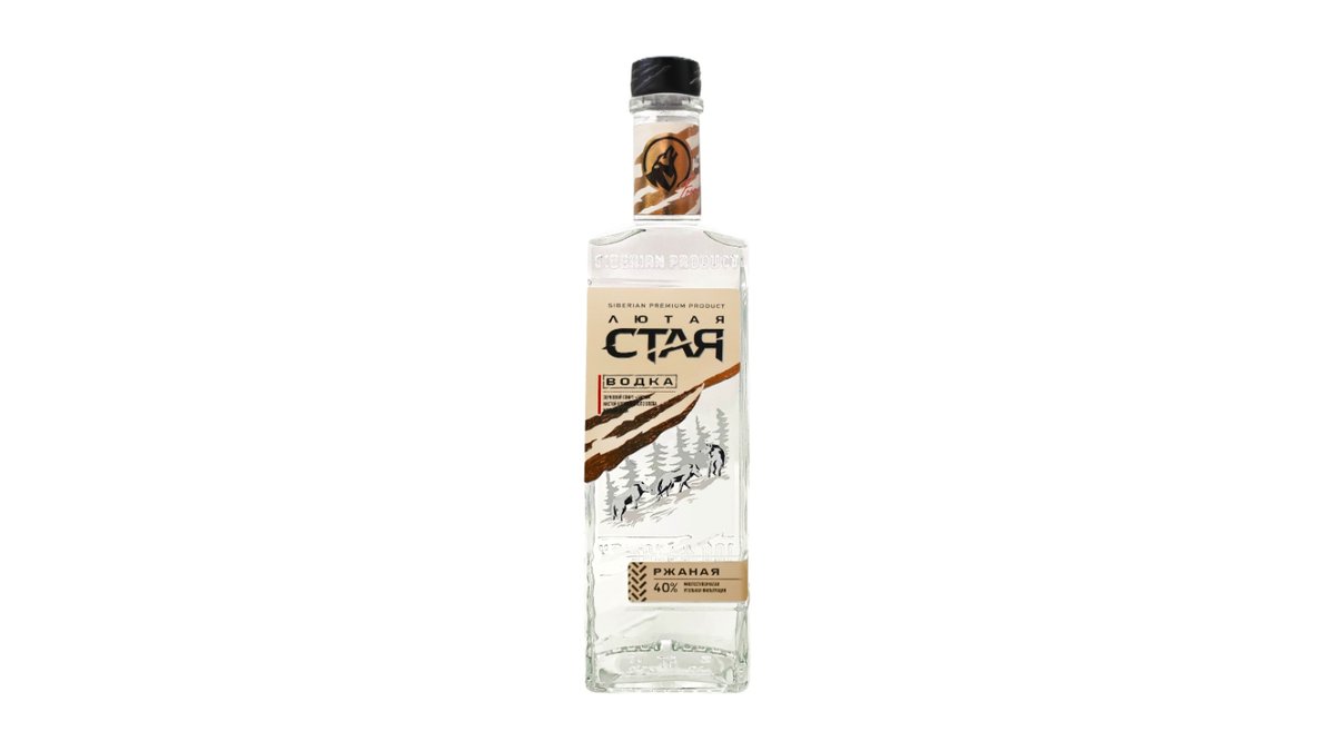 Водка Лютая стая ржаная 40% 0.5 л