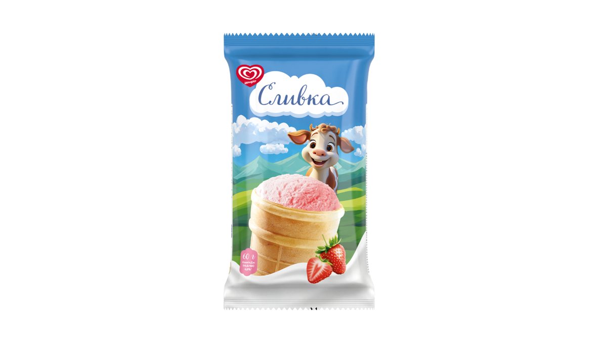 Мороженое Сливка клубника 60 г