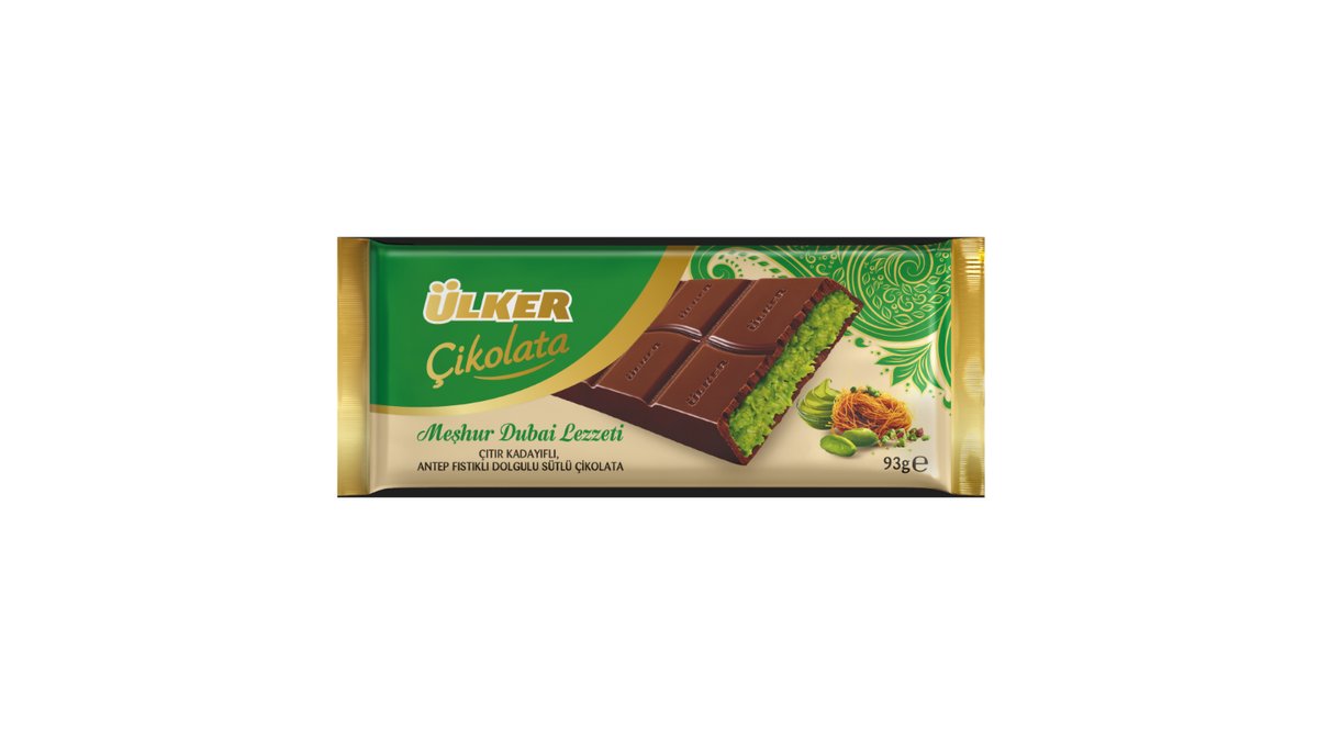 Шоколад молочный Ulker с фисташкой и кадаифом 93 г