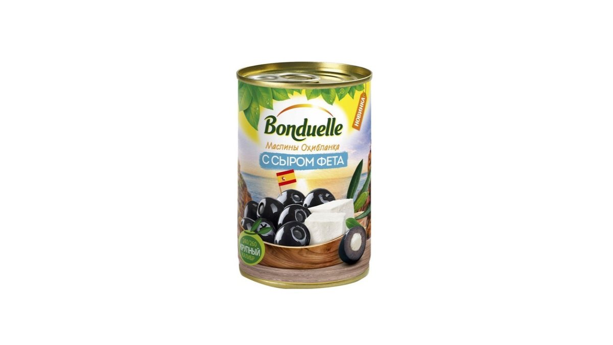 Маслины Bonduelle Охибла с сыром по-гречески 314 мл