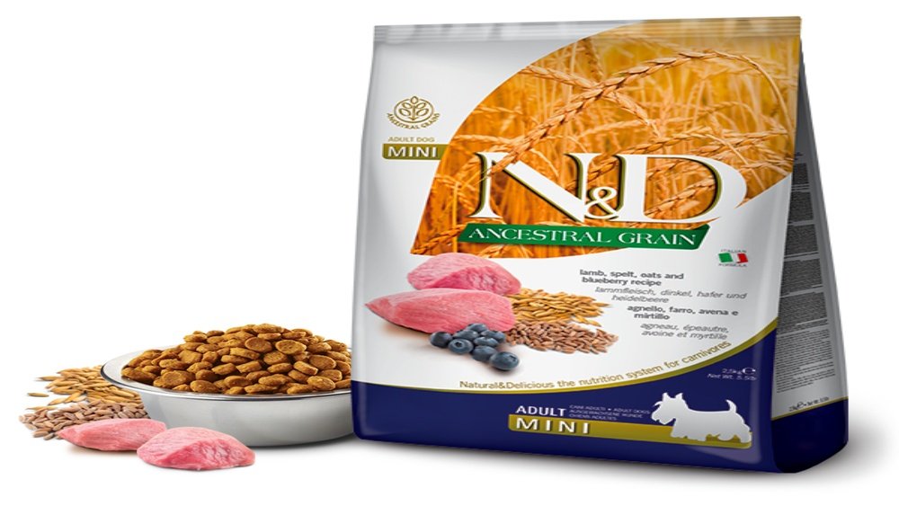 Farmina N&D Ancestral Grain – Lamb & Blueberry Adult Mini 2.5kg