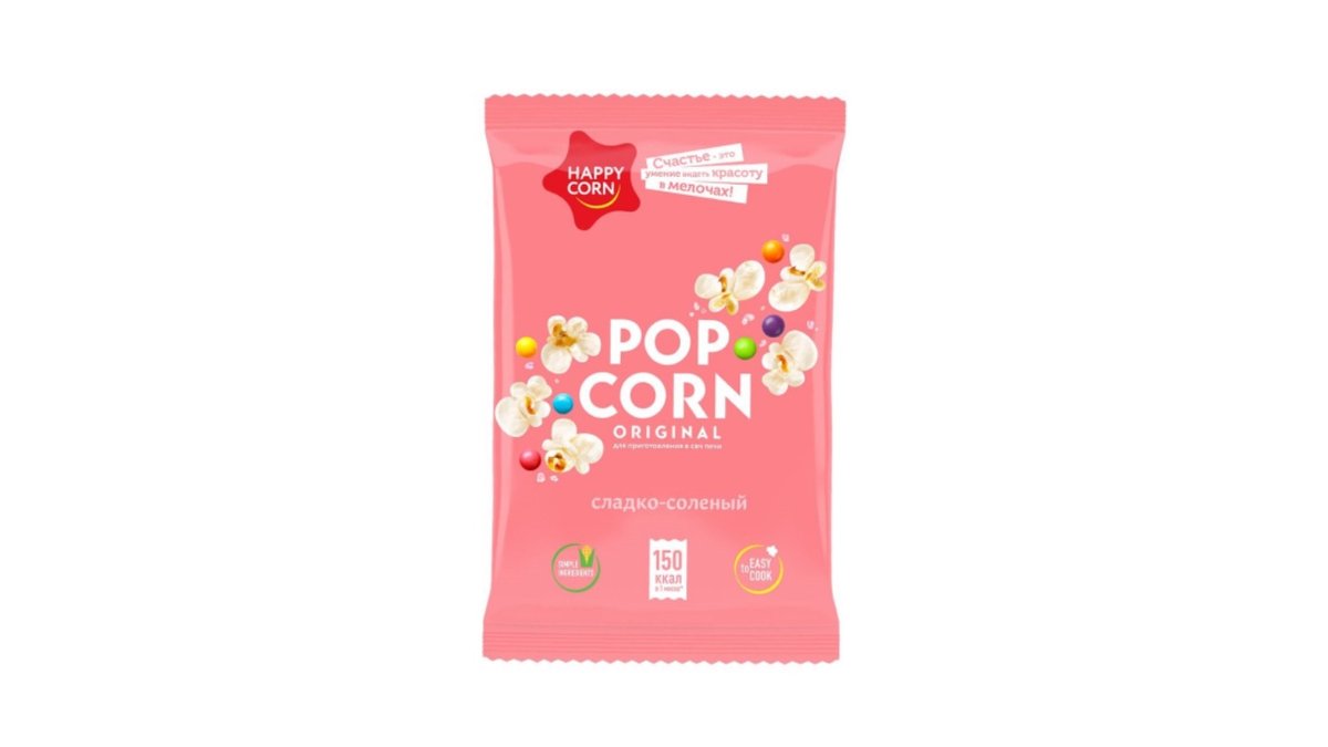 Попкорн Happy Corn сладко-солёный для свч 100г