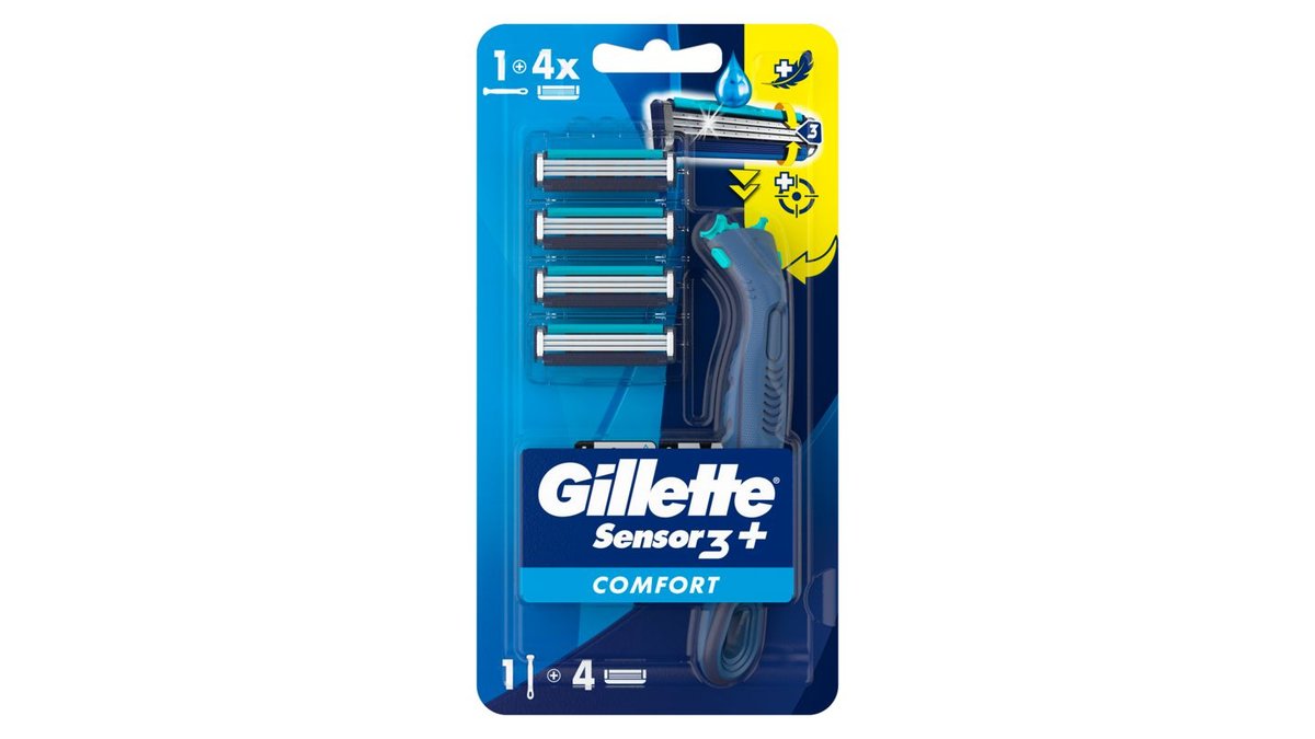 Gillette Sensor 3+ Comfort Pánský Holicí Strojek s Ergonomickou Rukojetí +  Náhradní Holicí Hlavice