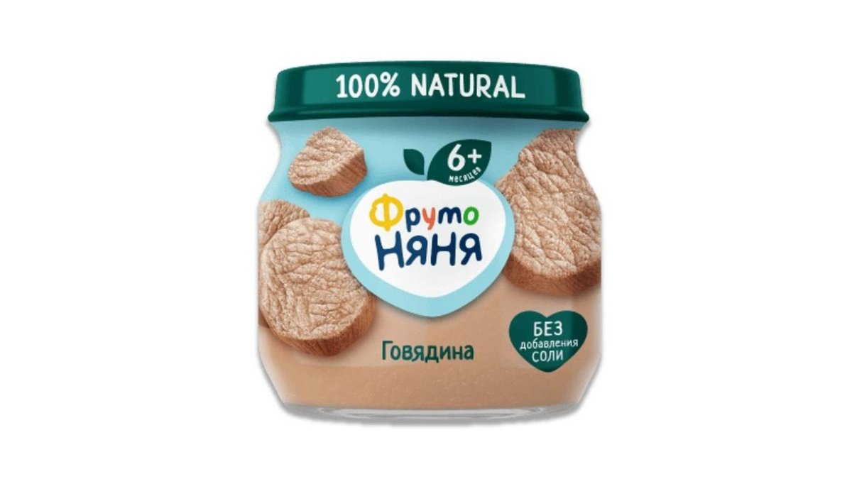 Пюре Фрутоняня говядина 80 г стеклянная банка