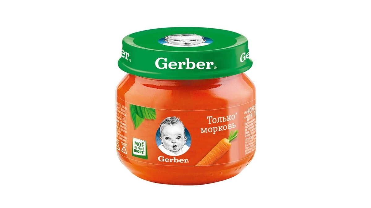 Овощное пюре Gerber морковь, 80 г с 4-х месяцев