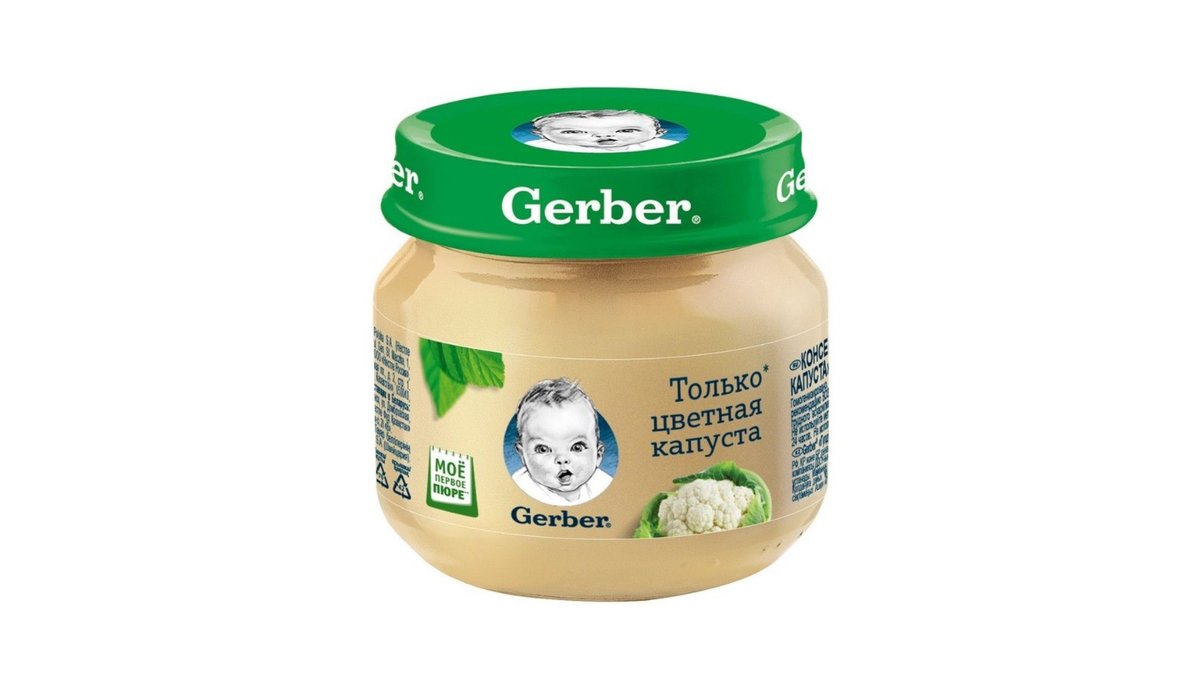 Пюре Gerber цветная капуста 80 г стеклянная банка
