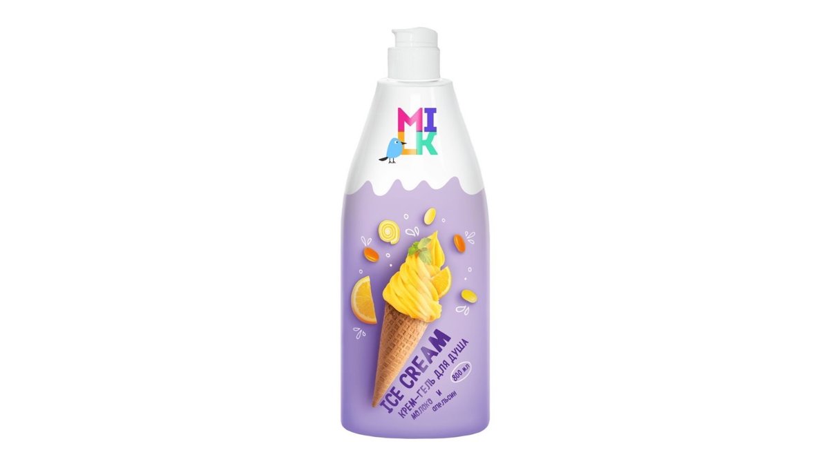Крем-гель Milk для душа молоко и апельсин 800 мл