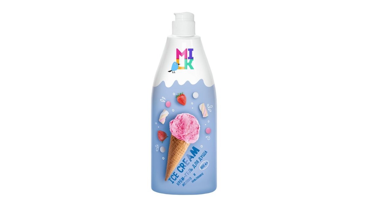 Гель для душа Milk Молоко и земляника 800 мл