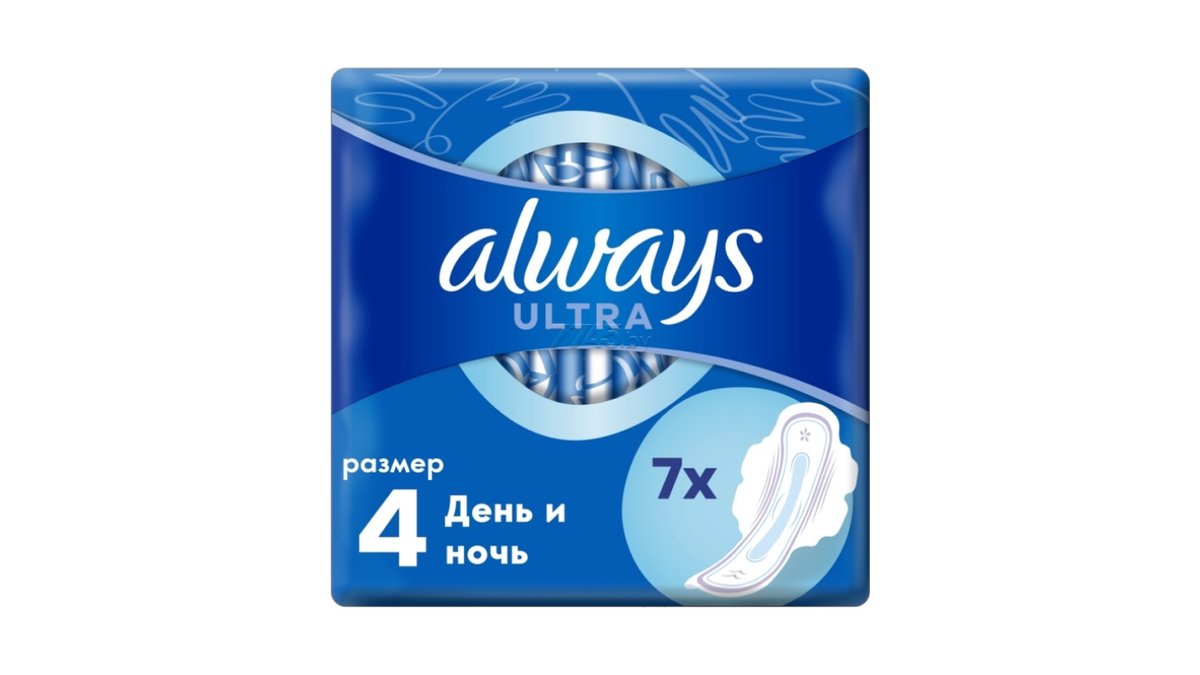 Прокладки Always ultra 4 день и ночь 7 шт