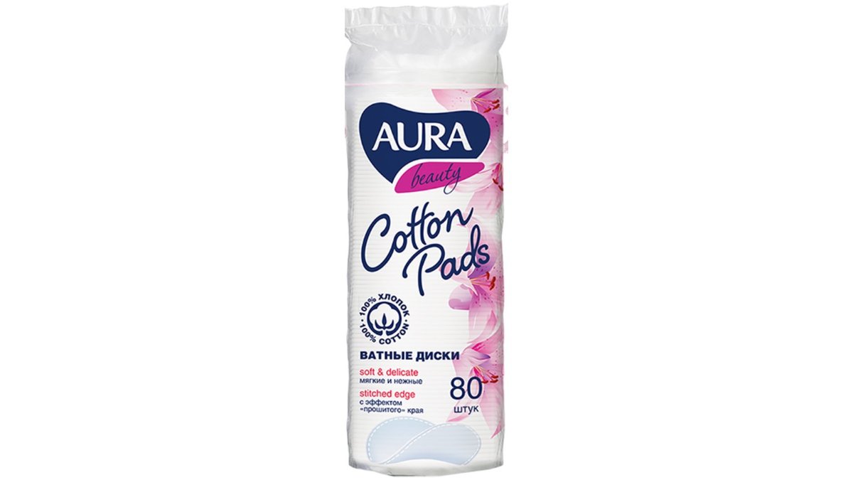 Ватные диски Aura 80 шт