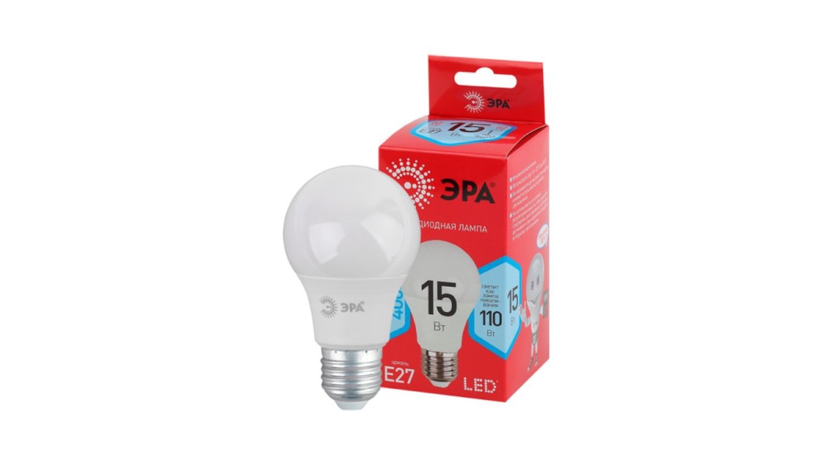 Лампа светодиодная ЭРА ЭКО LED A60-15W-840-E27 R