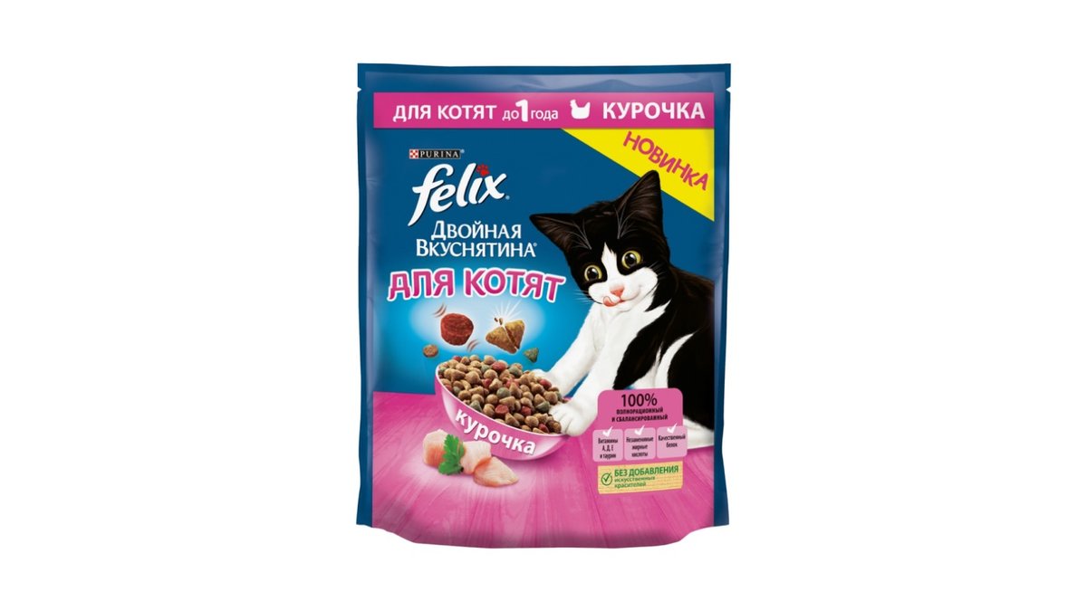 Корм для котят Felix с курочкой 600 г сухой
