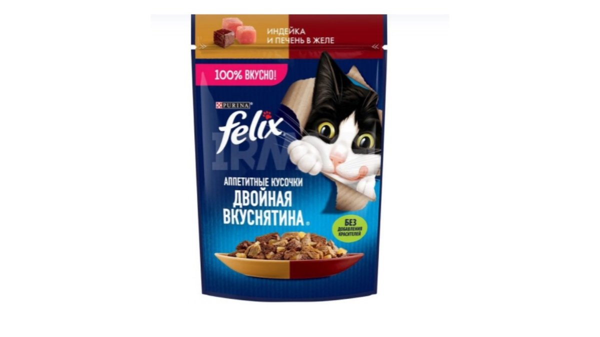 Корм для кошек Felix индейка печень 75 г желе