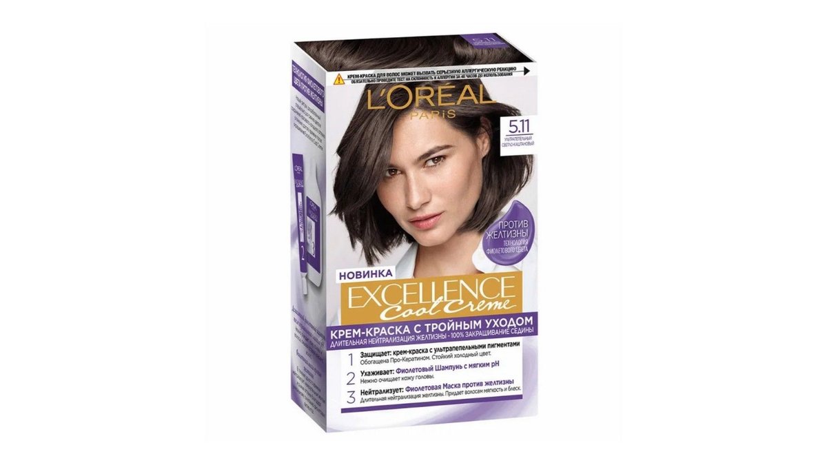 Краска для волос Loreal Excellence 5.11 светлый каштан