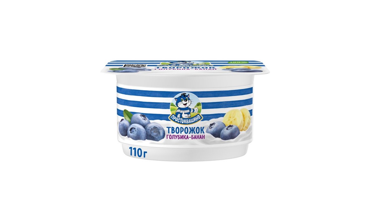 Творожок Простоквашино Голубика-банан 110 г