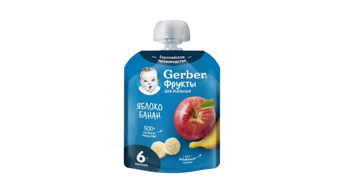 Пюре GERBER Яблоко и банан 6 мес+ 90г м/у