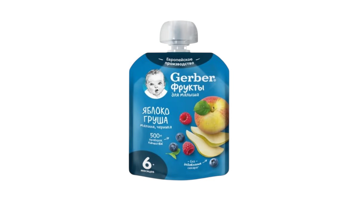 Пюре Gerber яблоко-груша-малина-черника 90 г