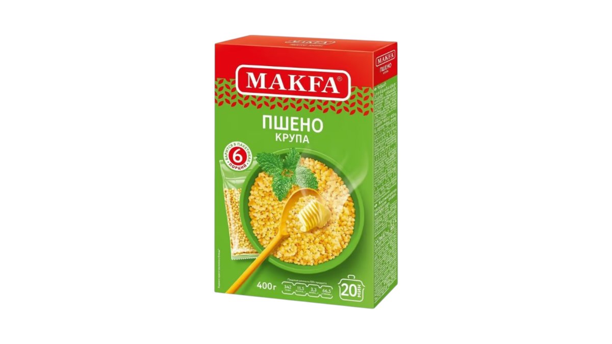 Крупа MAKFA Пшено шлифованное в/с 400г кор