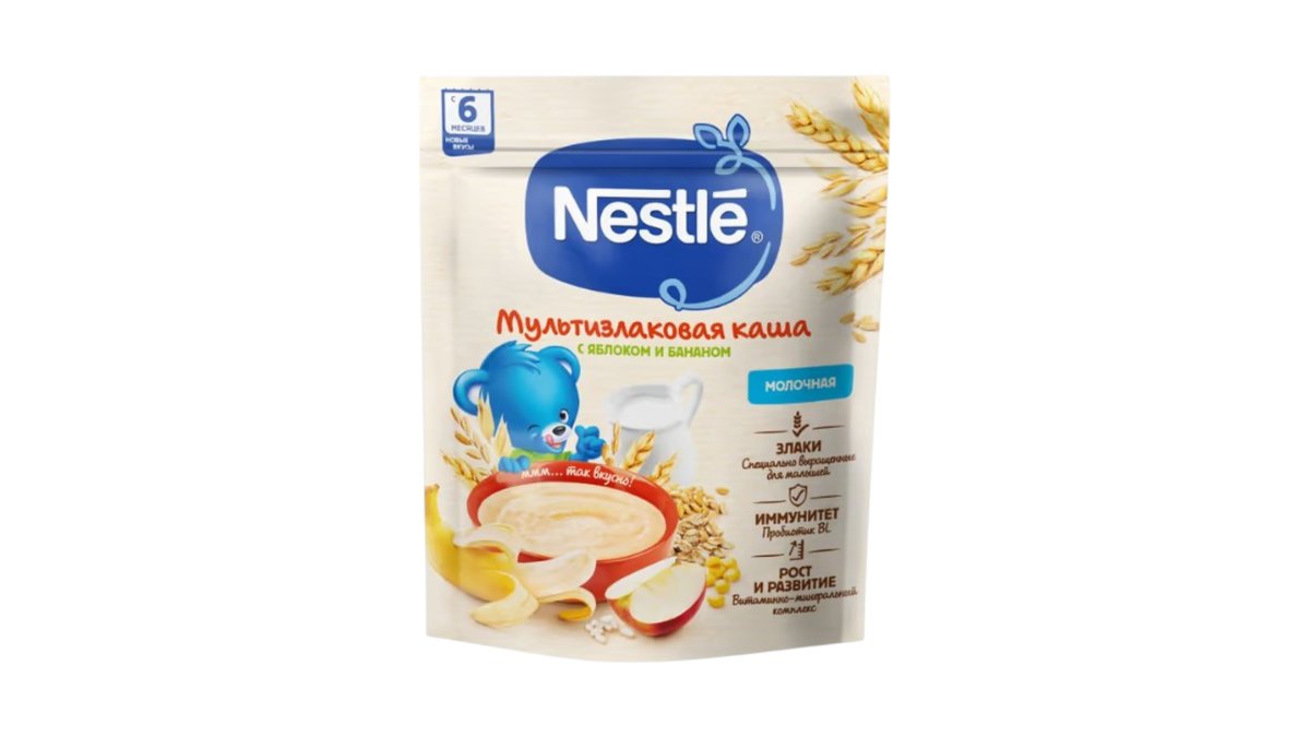 Каша Nestlé мультизлаковая молочная яблоко-банан 200 г