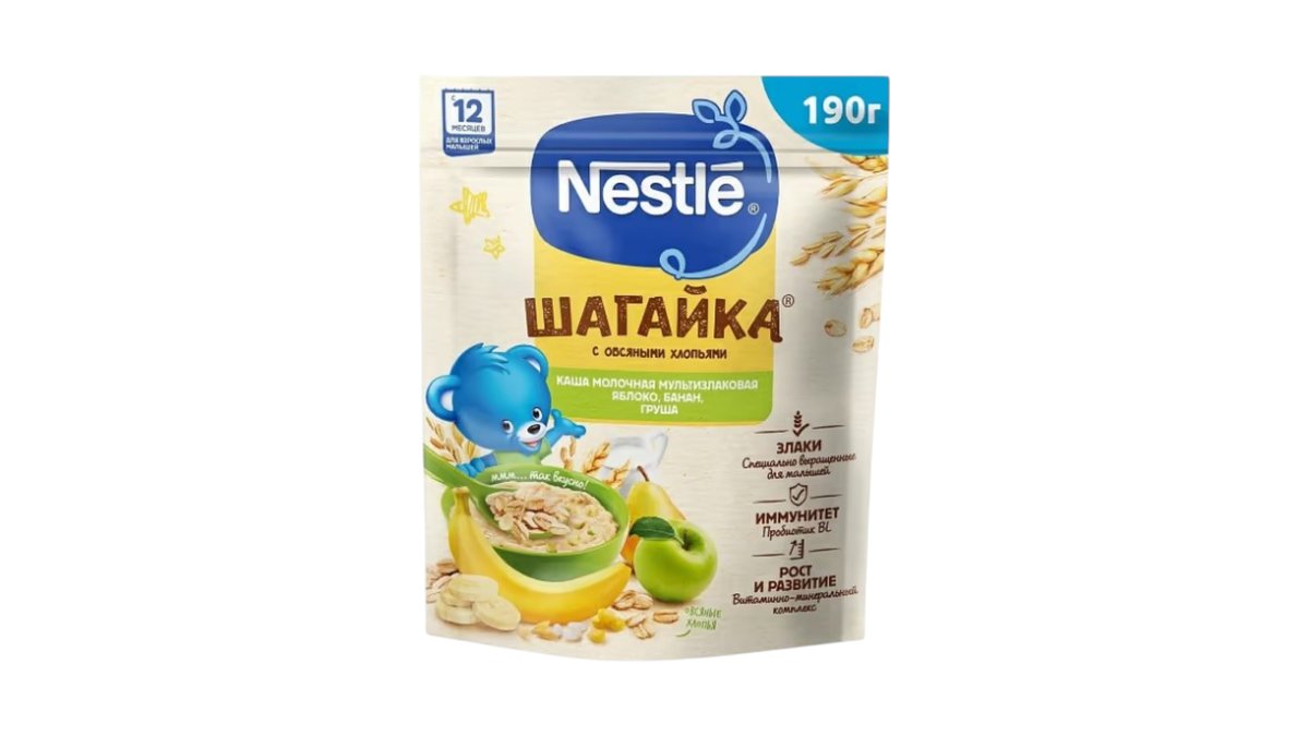 Каша Nestlé Шагайка мультизлак яблоко-банан-груша 190 г