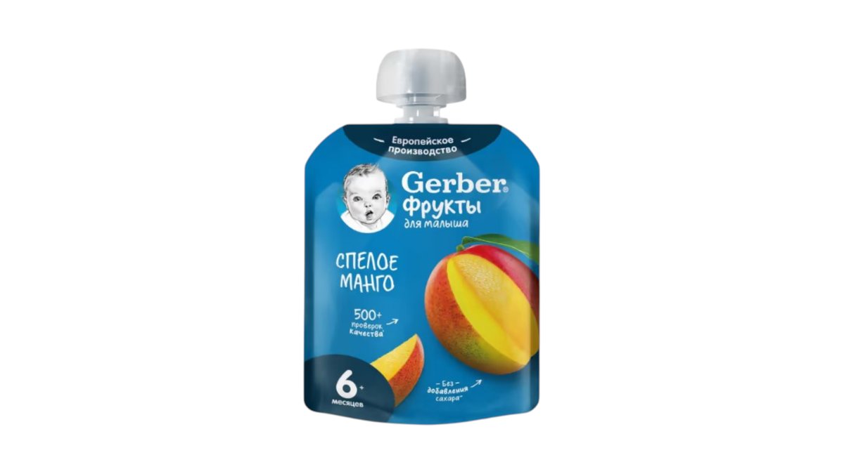 Пюре GERBER Спелое манго 6 мес+ 90г м/у