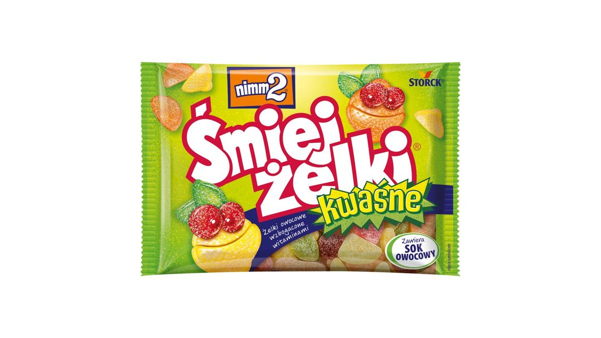 nimm2 Śmiejżelki kwaśne Żelki owocowe wzbogacone witaminami 100 g