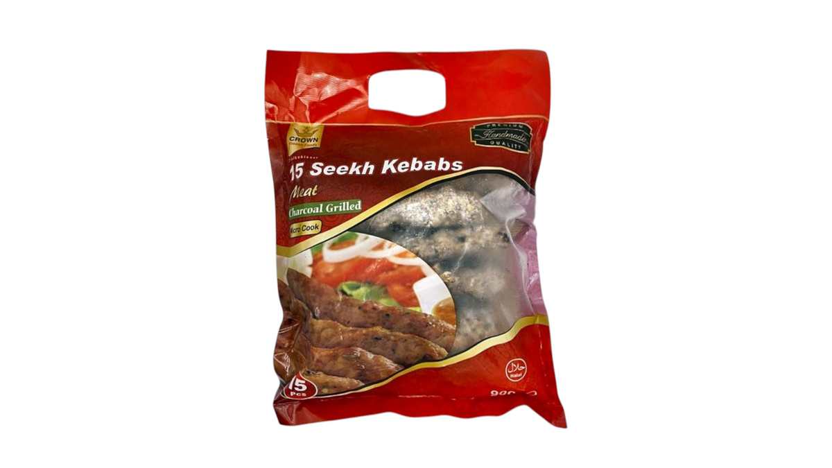 CROWN 15PCS SEEKH KEBABS MEAT CHARCOAL