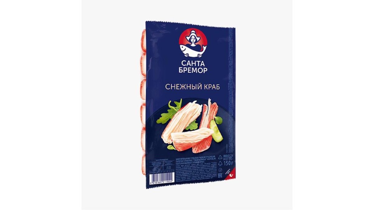 Палочки крабовые Санта Бремор Снежный Краб, охлажденные, 150 г