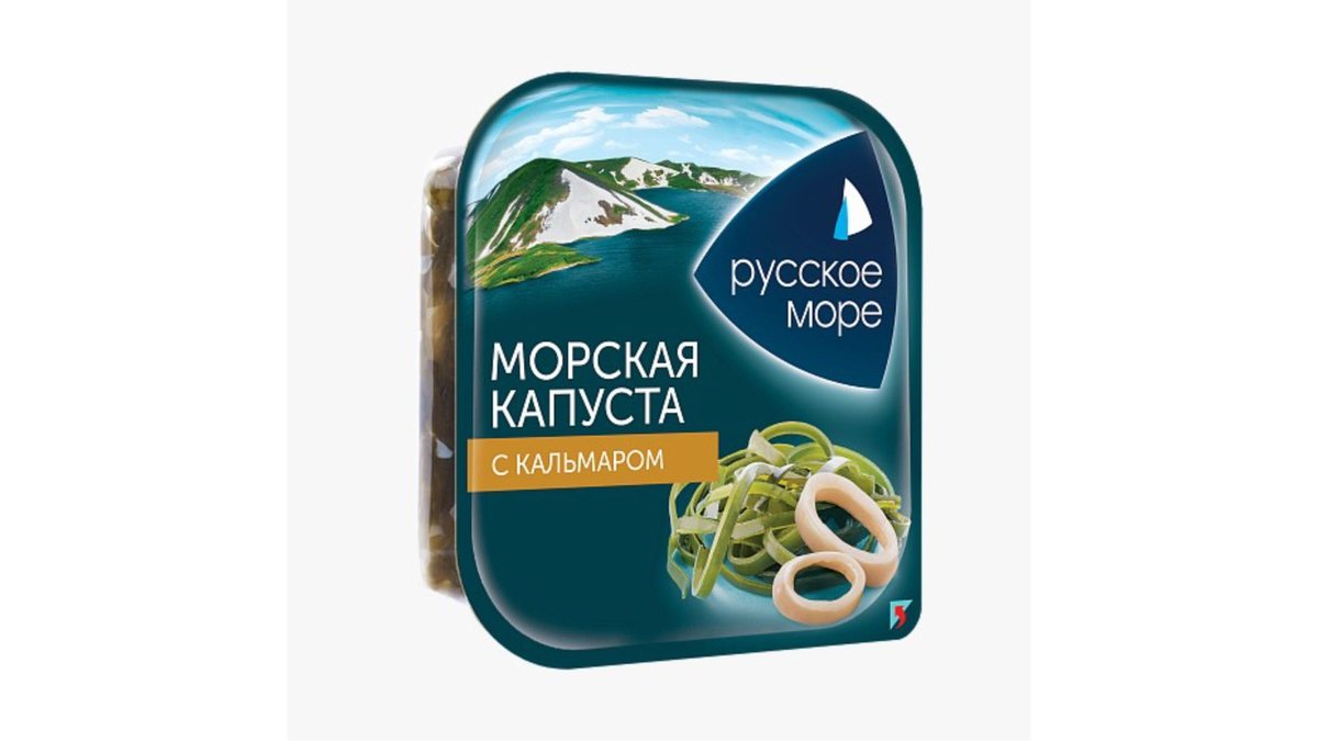 КАПУСТА МОРСКАЯ РУССКОЕ МОРЕ С КУС КАЛЬМАРА 200ГР