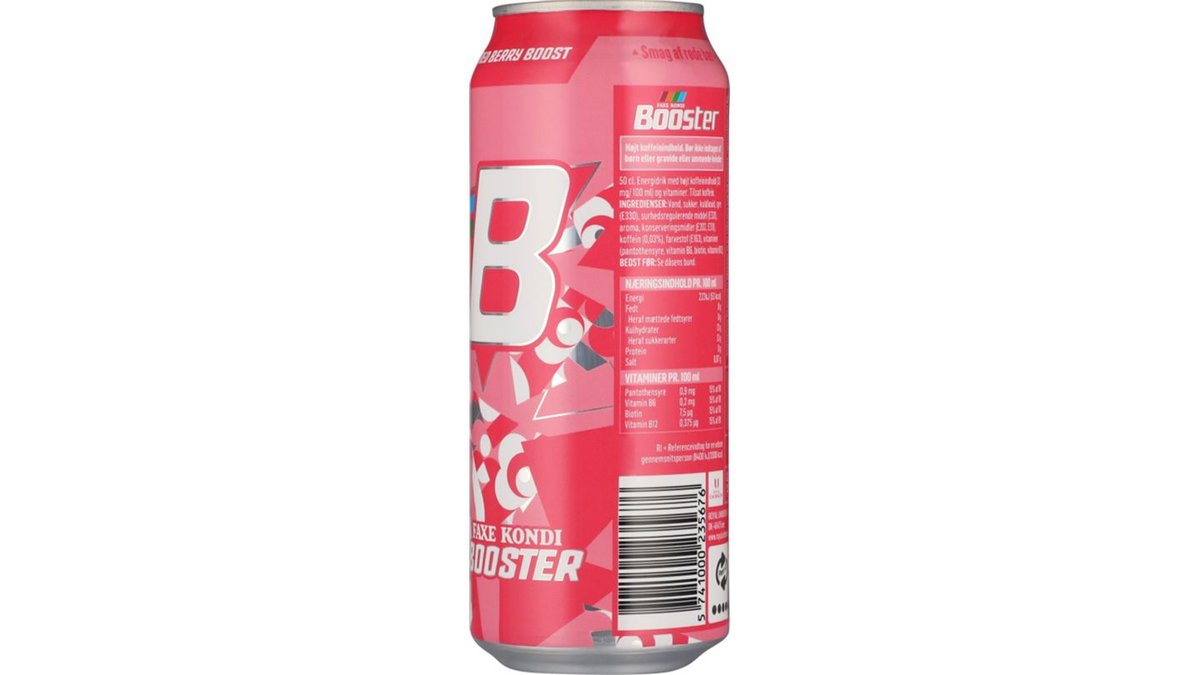 Energidrik m. røde bær 500 ml, Faxe Kondi Booster | Wolt Market Odense ...