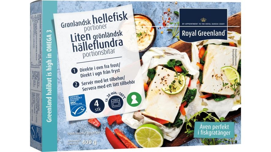 Hellefisk portioner, MSC 400 g