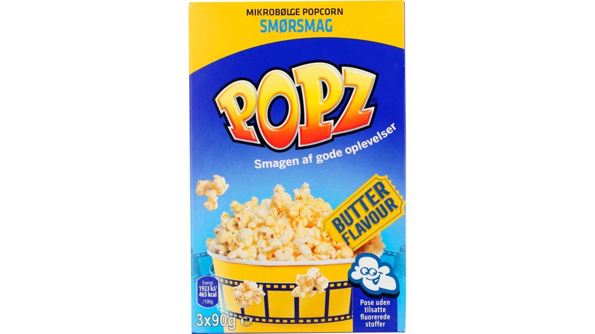 Micropopcorn m. smør, Popz