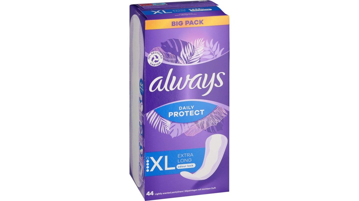 Trusseindlæg Long Plus Extra Protect, Always Dailies