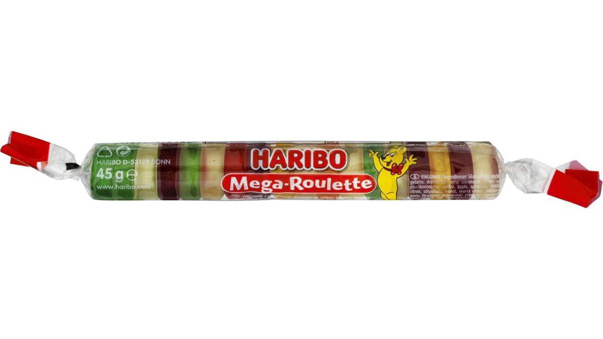 Mega roulette m. frugtsmag, Haribo