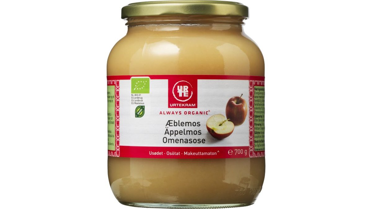 URTEKRAM Luomu Makeuttamaton Omenasose 700g