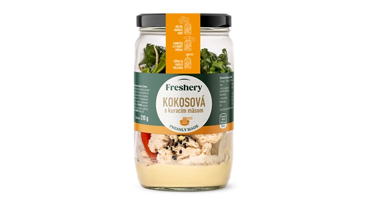 ** Freshery Kokosová polievka s kuracím mäsom, 210 g