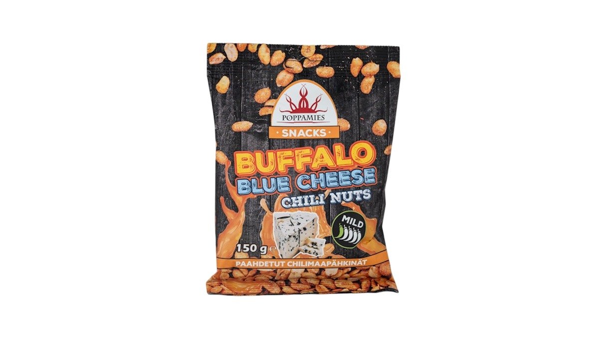 Poppamies Snacks Buffalo Blue Cheese Chili Nuts maapähkinät 150g