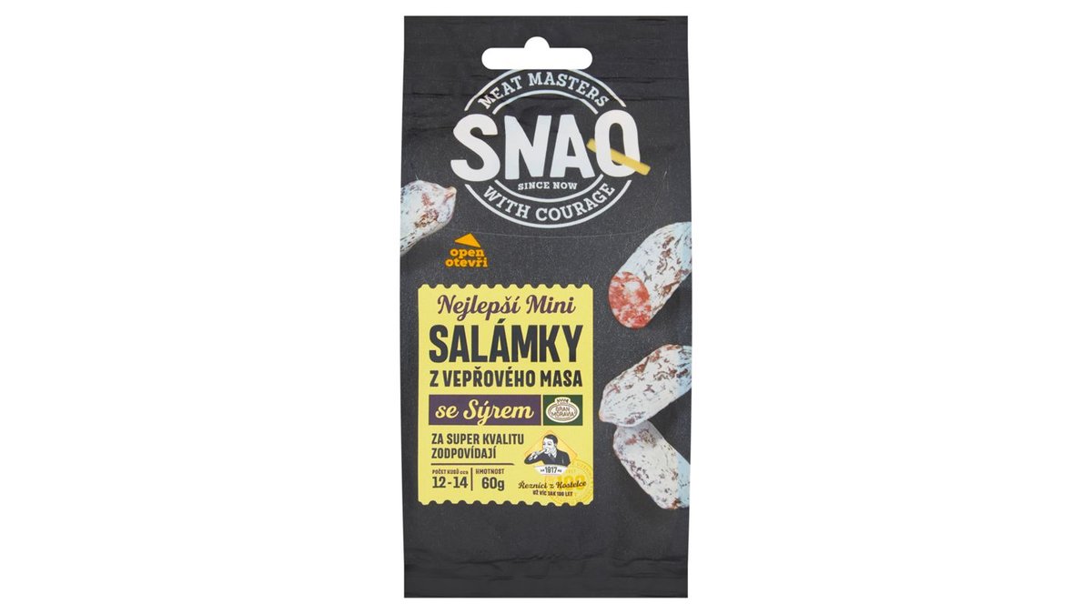 Gran Moravia Snaq mini salámky se sýrem, 60 g