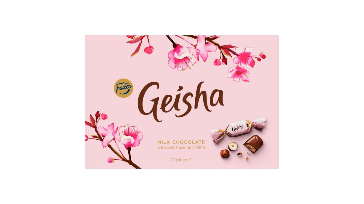 Fazer Geisha Mléčné čokoládové bonbony s náplní z lískových oříšků a nugátu 150g