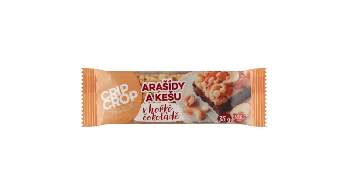Crip Crop Arašídy a kešu v hořké čokoládě 35g